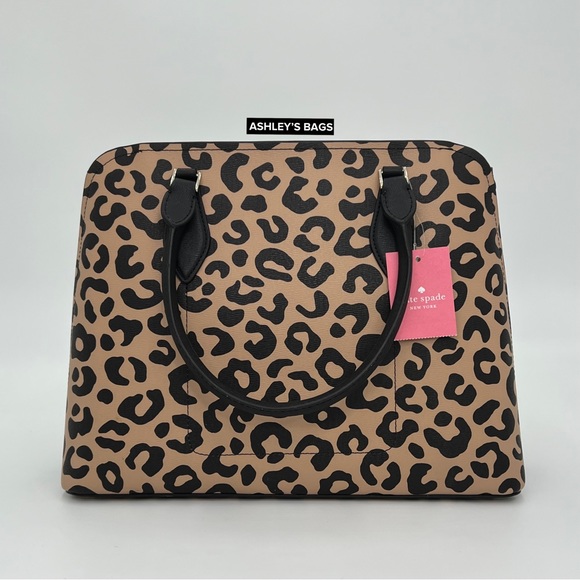 Kate Spade Darcy Leopard Cheetah Large Satchel Tote Crossbody - Picture 5 of 9